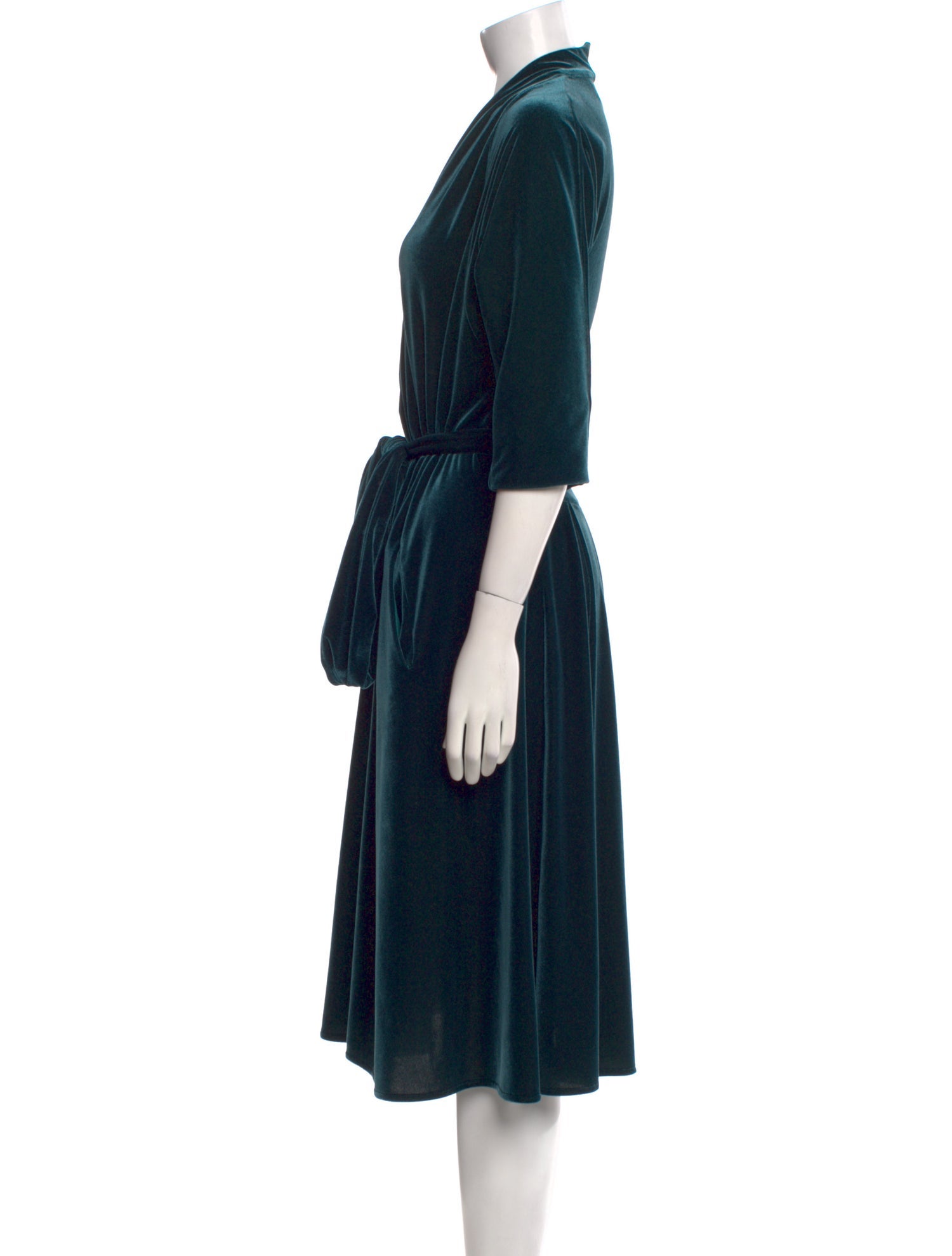 Luisa Beccaria V-Neck Midi Length Dress