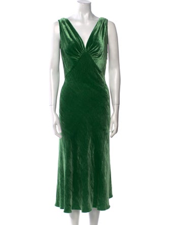 Luisa Beccaria V-Neck Midi Length Dress