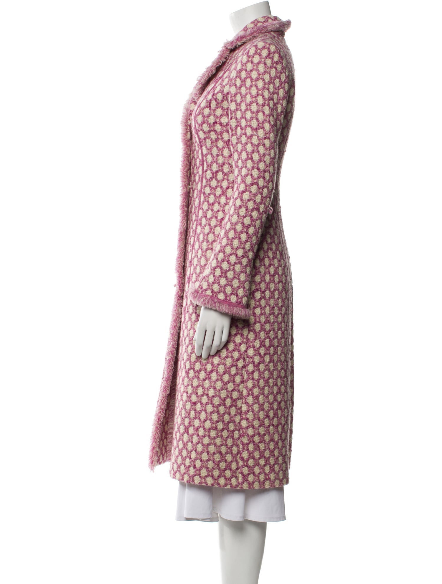 Luisa Beccaria Wool Polka Dot Print Coat