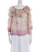 Luisa Beccaria Silk Floral Print Blouse