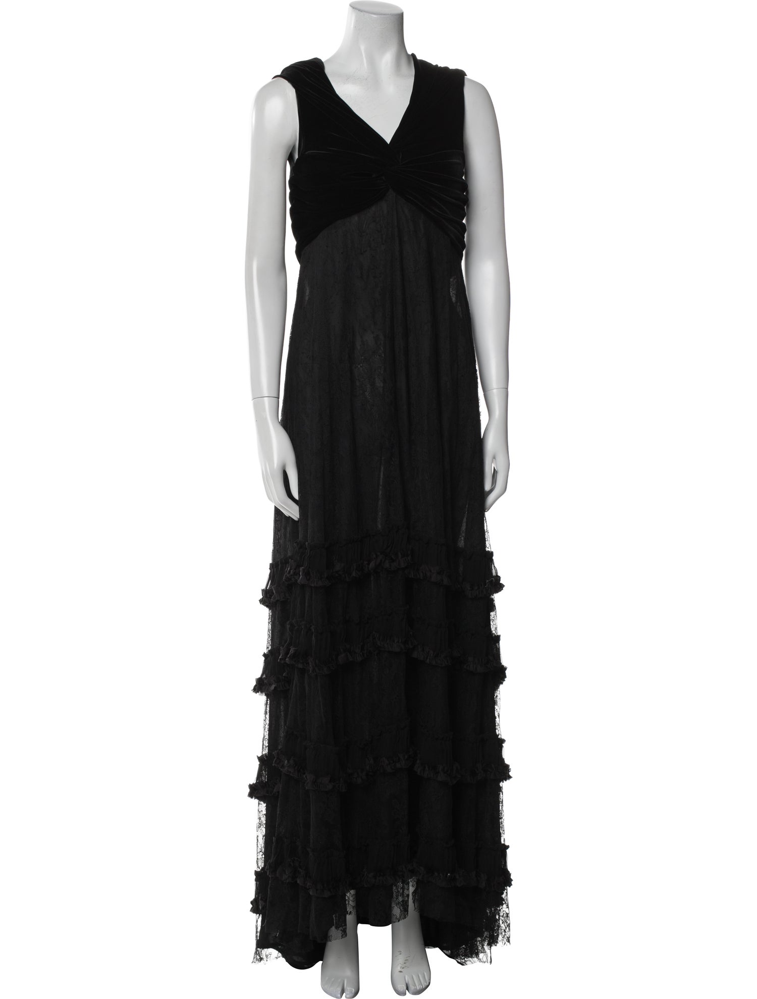 Luisa Beccaria V-Neck Long Dress