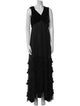 Luisa Beccaria V-Neck Long Dress