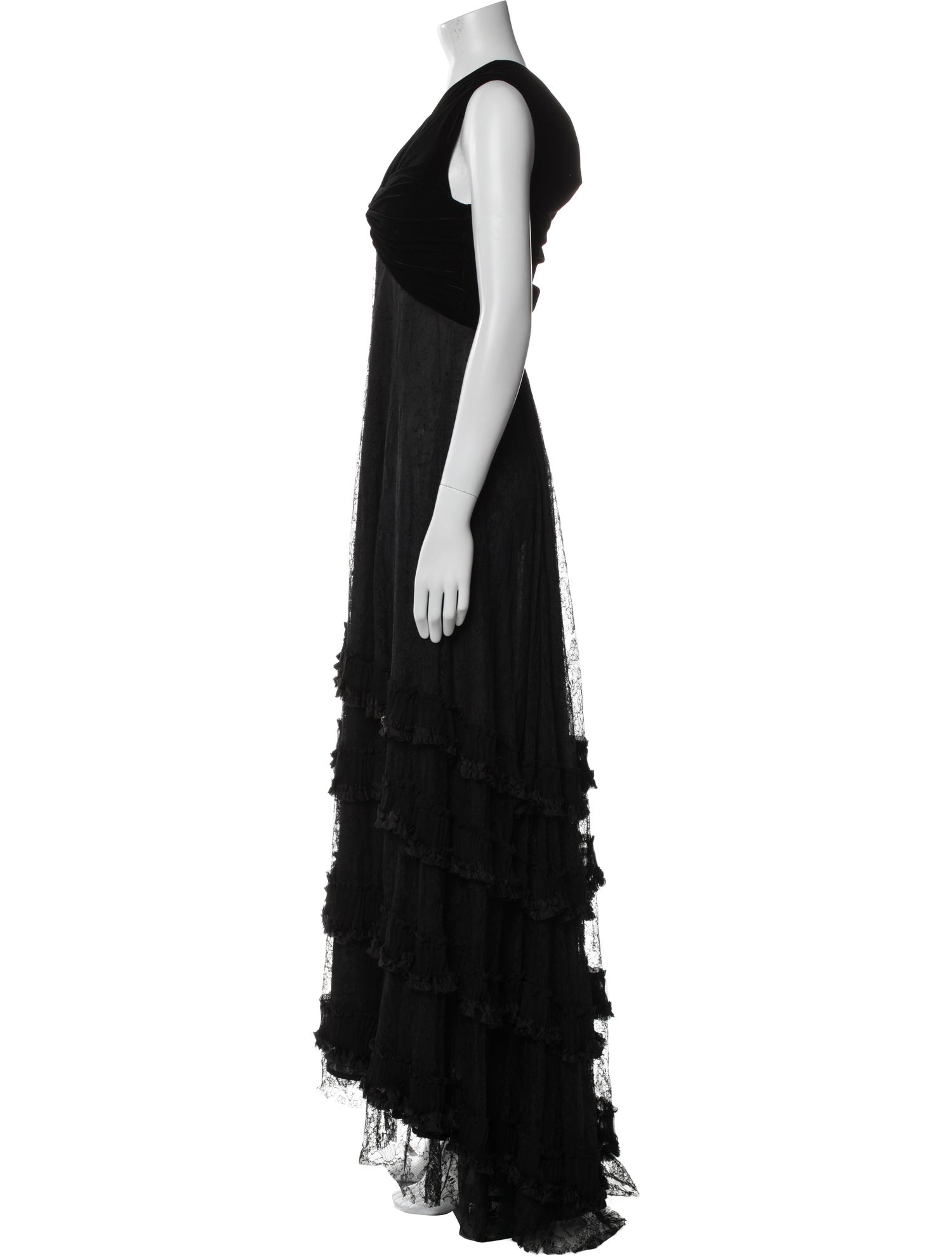 Luisa Beccaria V-Neck Long Dress