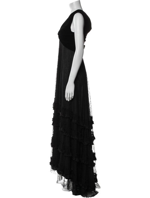 Luisa Beccaria V-Neck Long Dress