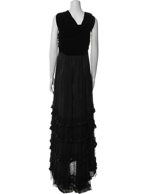Luisa Beccaria V-Neck Long Dress