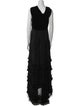 Luisa Beccaria V-Neck Long Dress