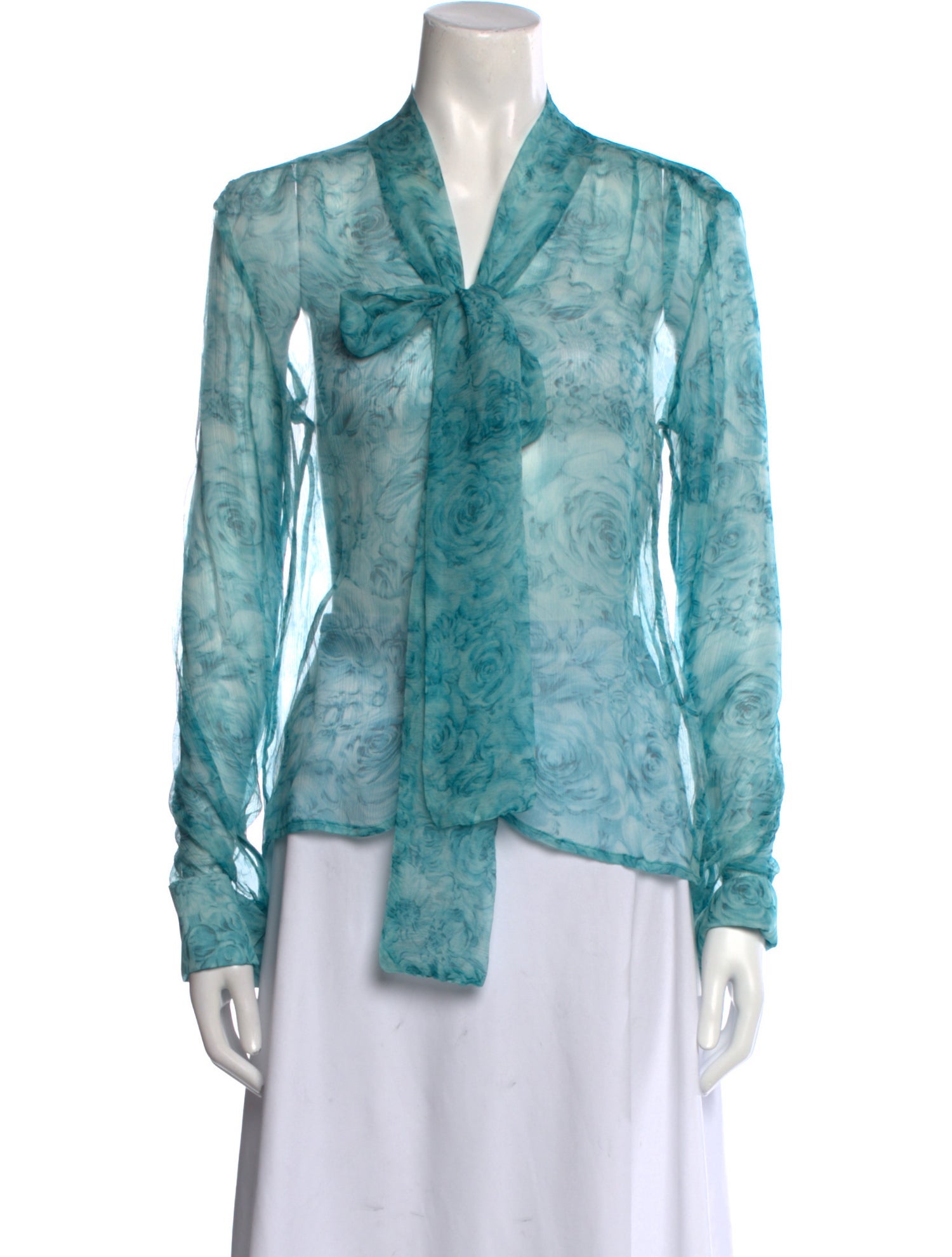 Luisa Beccaria Silk Printed Button-Up Top
