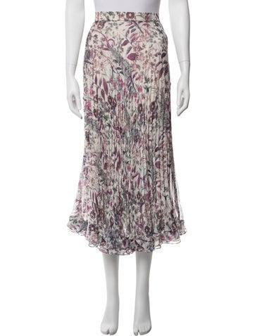 Pre-owned Luisa Beccaria Silk Midi Length Skirt W/ Tags In Multicolor