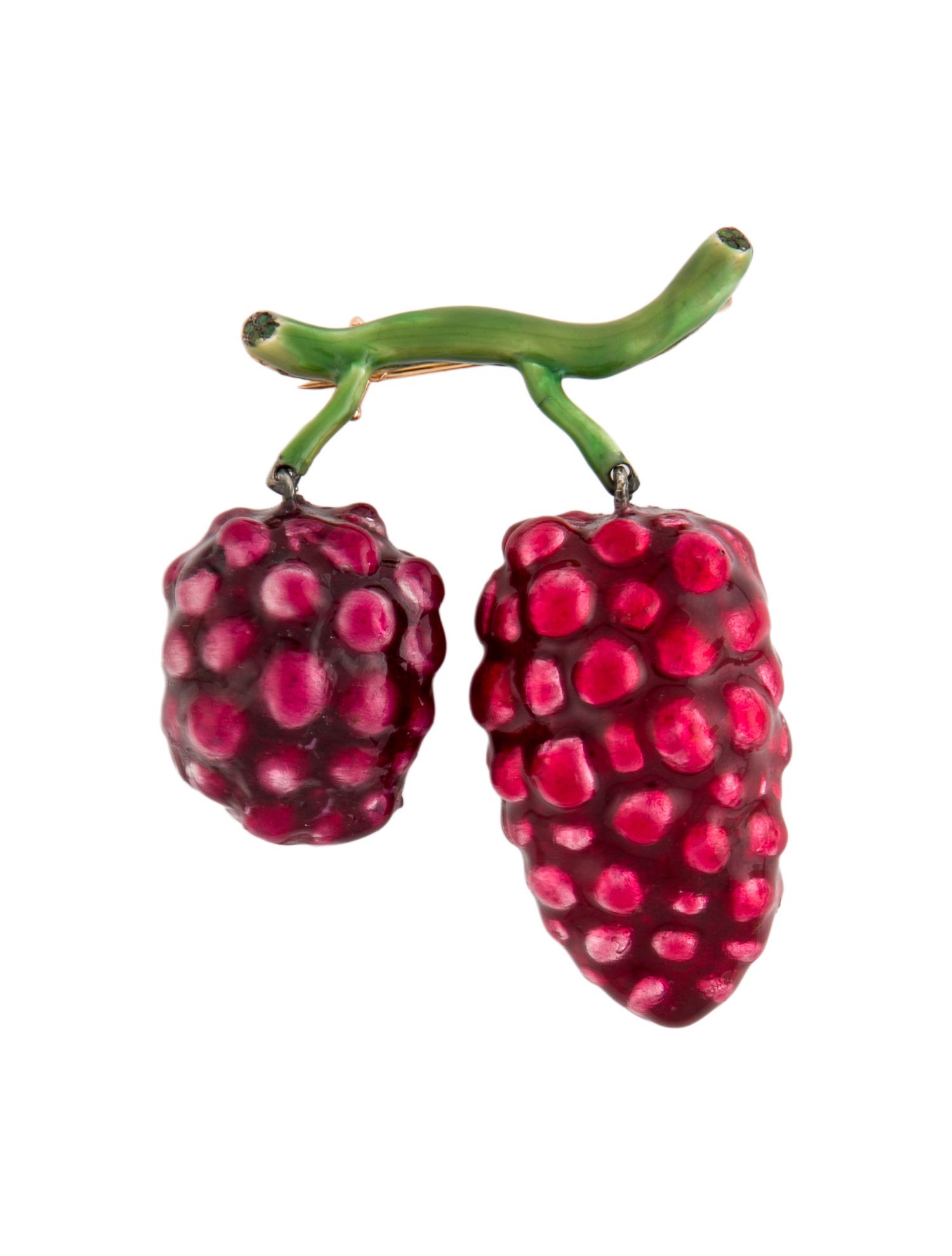 Luz Camino Enamel & Tsavorite Garnet Blackberry Pin