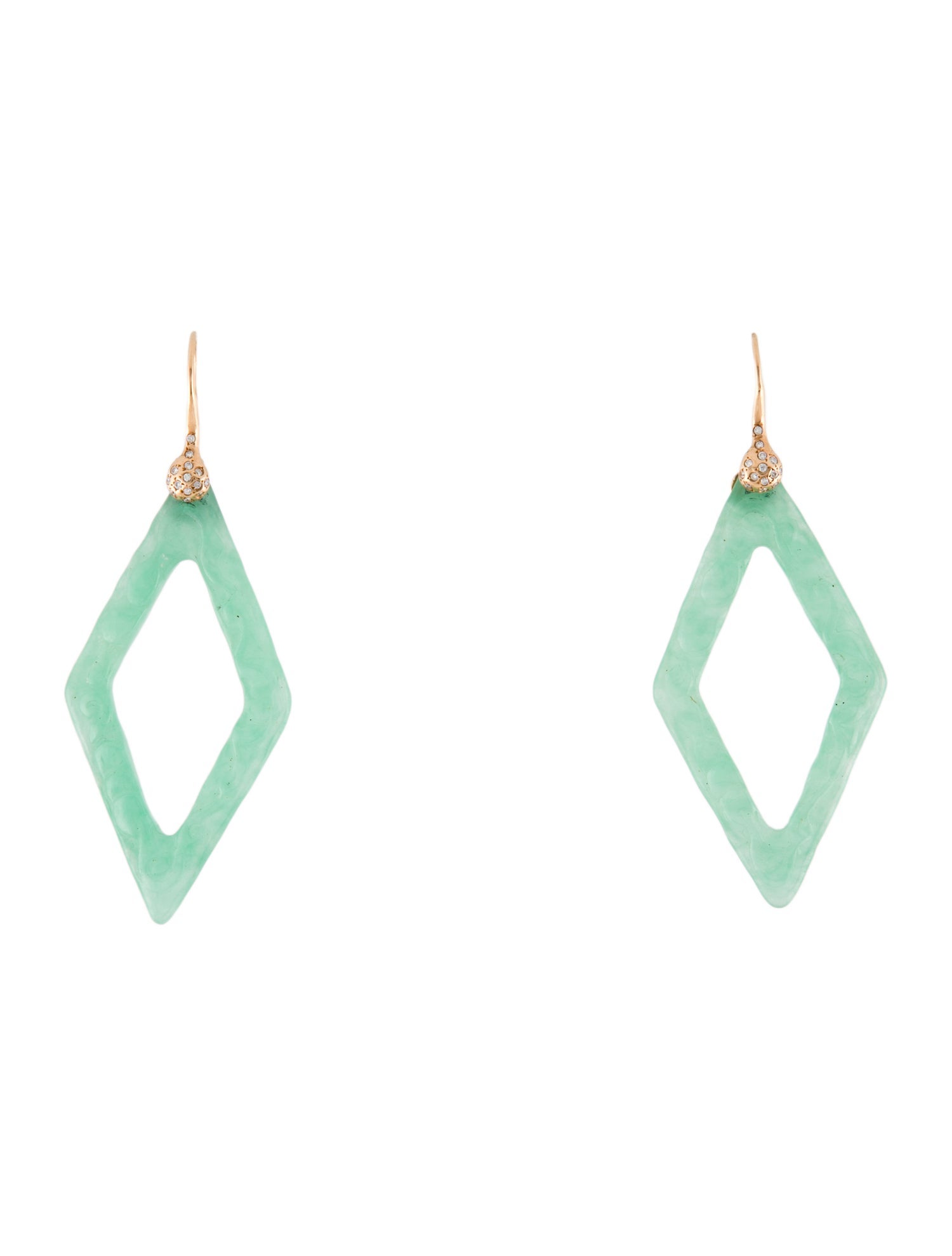 Lucifer Vir Honestus 18K Dyed Jadeite & Diamond Lozenge Drop Earrings