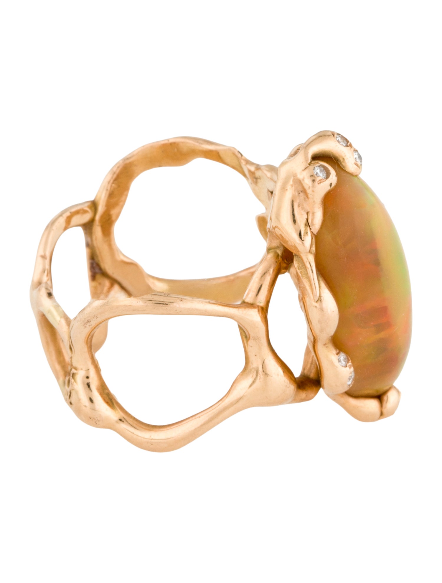 Lucifer Vir Honestus 18K Opal & Diamond Cocktail Ring