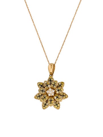 Le Vian 14K Yellow Diamond Flower Pendant Necklace