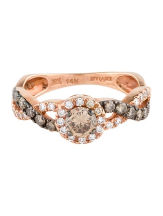 Le Vian 14K Diamond Halo Set Crossover Ring