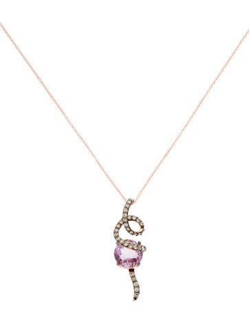 Le Vian Pendant Necklace 14K Amethyst & Diamond