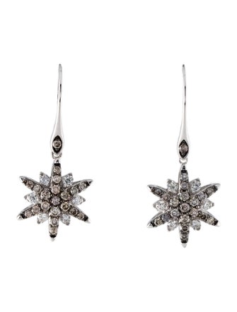 Le Vian 14K 1.29ctw Diamoand Star Drop Earrings