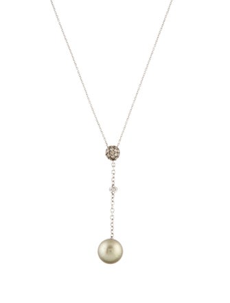 Le Vian 14K Pearl & Diamond Drop Pendant Necklace