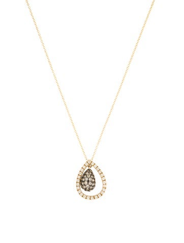Le Vian Pendant Necklace 14K Diamond Floating Teardrop