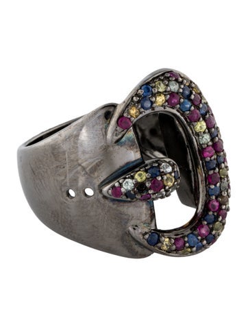 Le Vian Cocktail Ring Sapphire & Ruby Buckle 7