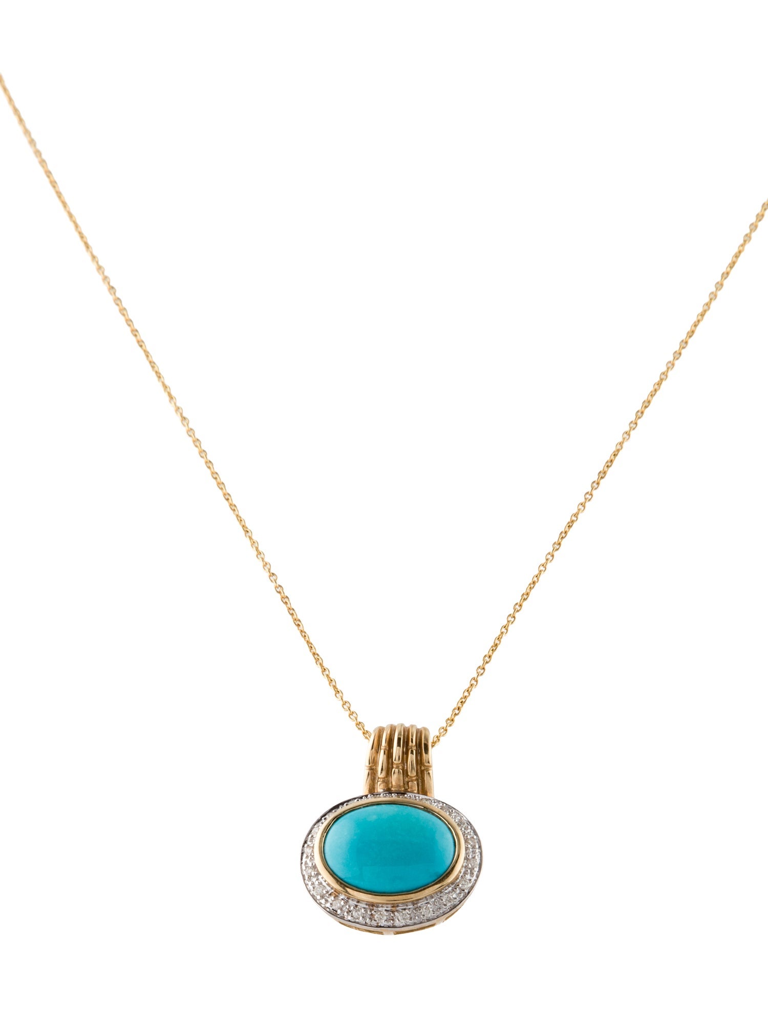 Le Vian 14K Turquoise & Diamond Pendant Necklace