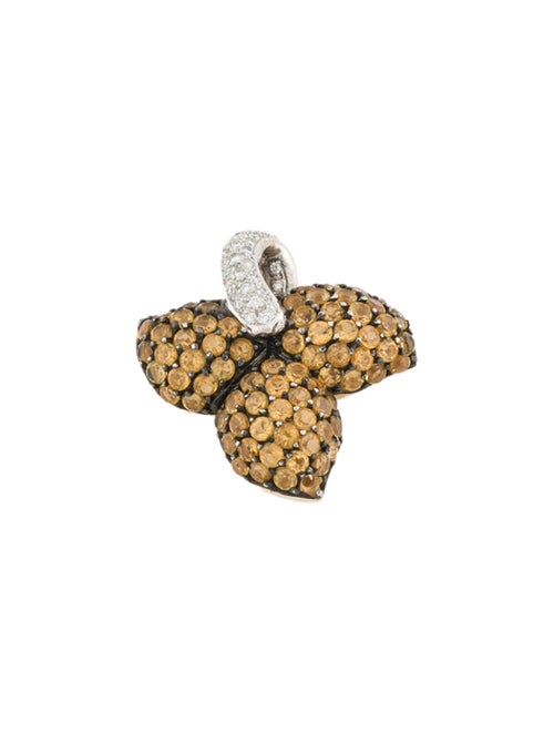 Le Vian 14K Citrine & Diamond Leaf Pendant