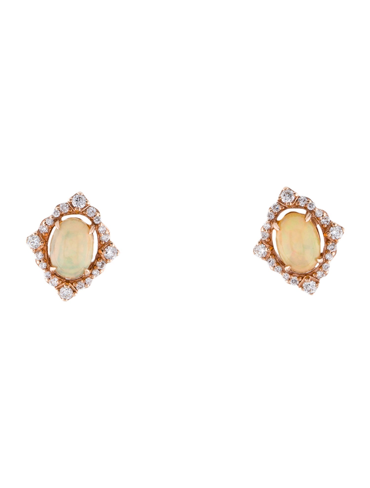 Le Vian 14K Opal & Diamond Stud Earrings