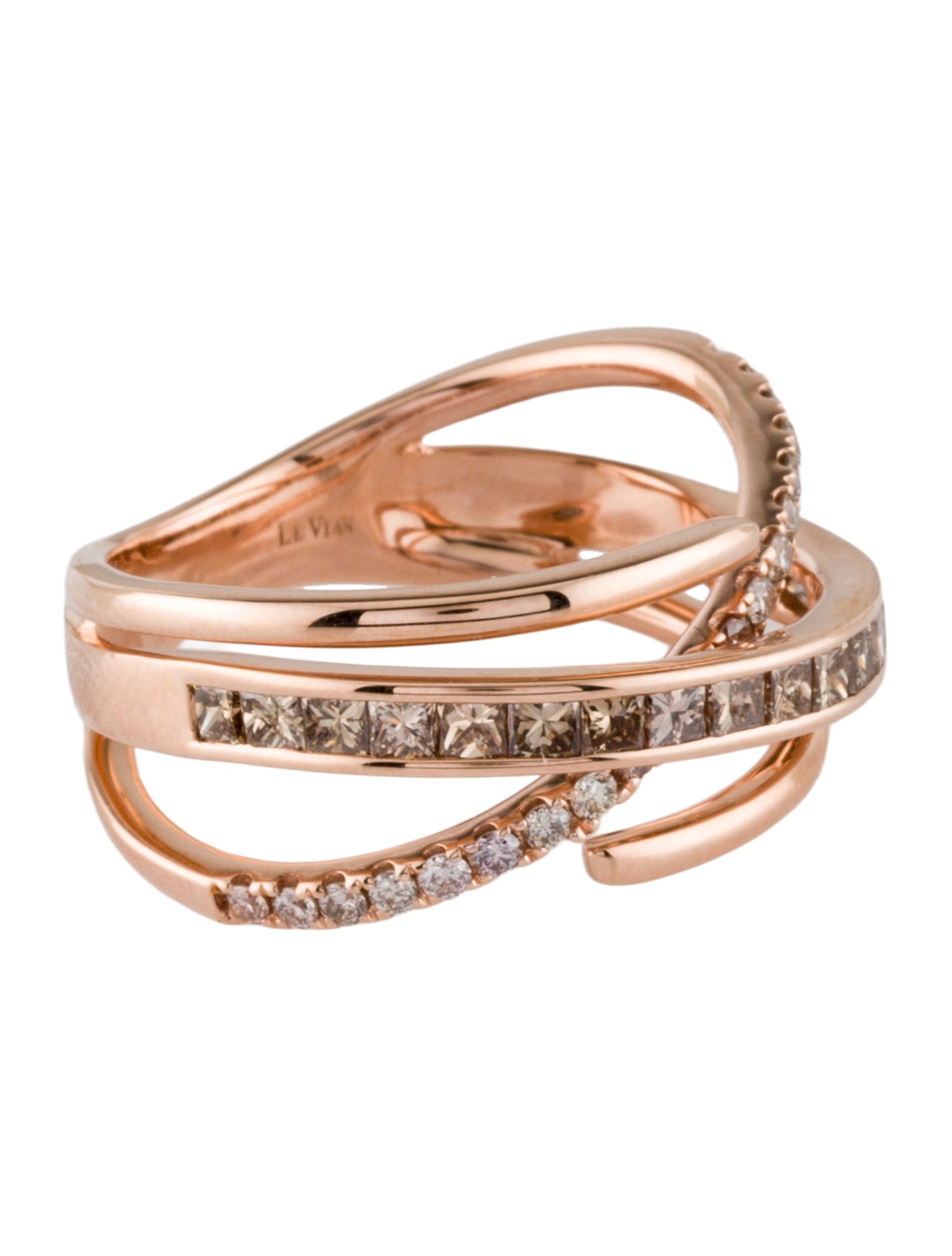 Le Vian 14K 1.03ctw Diamond Cross-Over Ring