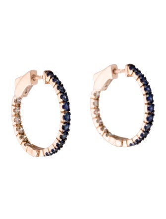 Le Vian 14K Sapphire & Diamond Inside-Out Hoop Earrings