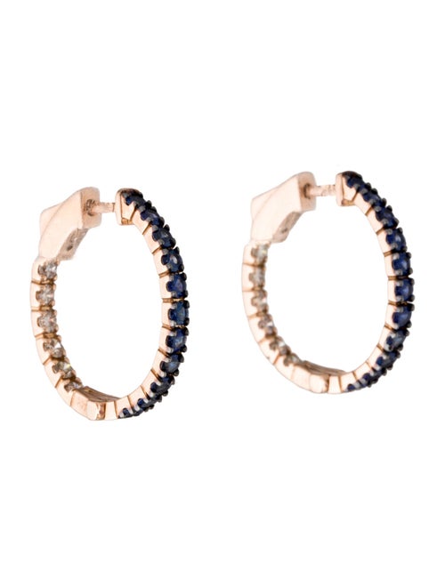 Le Vian 14K Sapphire & Diamond Inside-Out Hoop Earrings
