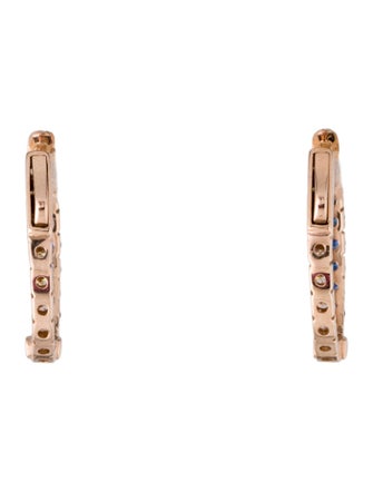 Le Vian 14K Sapphire & Diamond Inside-Out Hoop Earrings