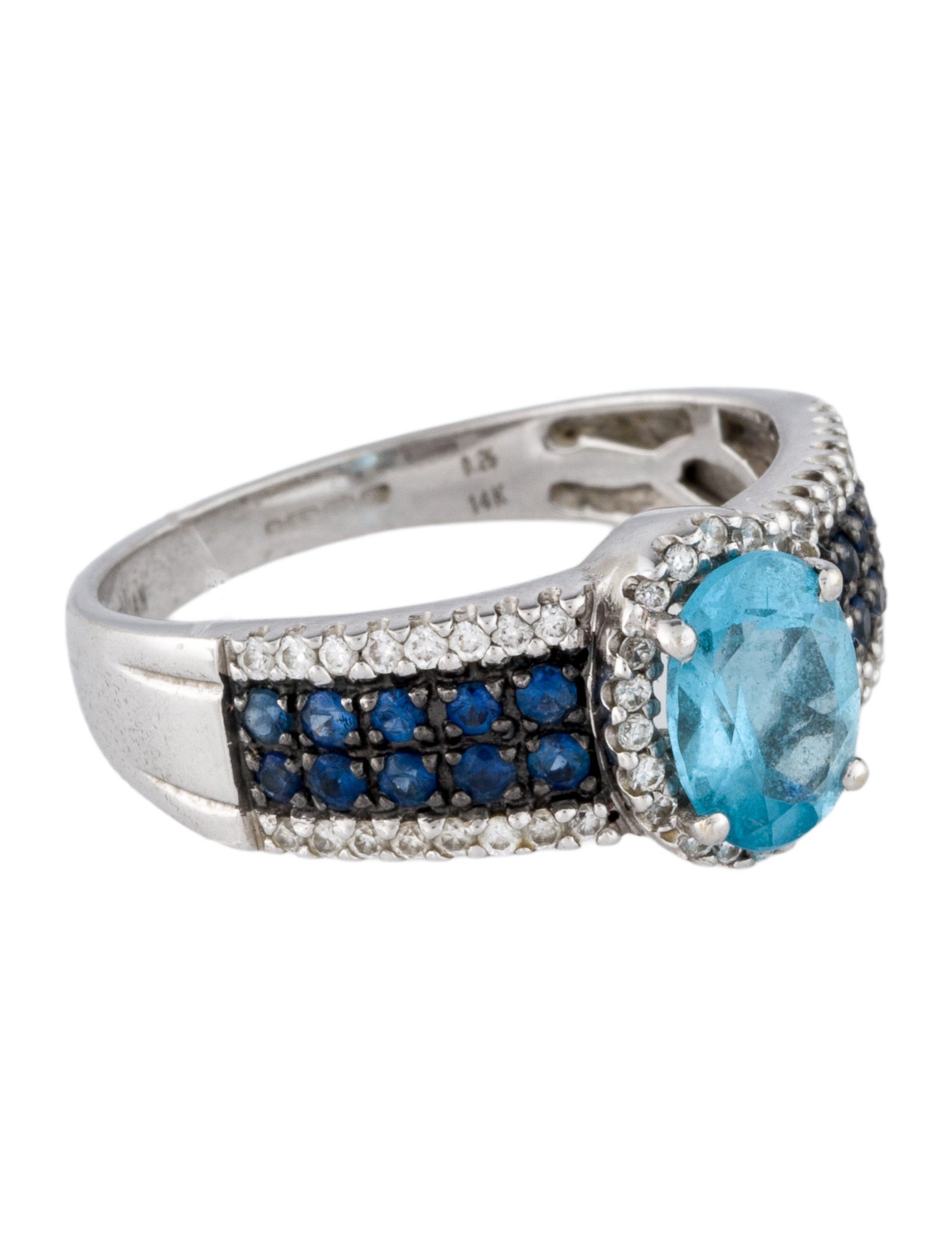 Le Vian 14K 1.00ct Topaz, Sapphire & Diamond Cocktail Ring