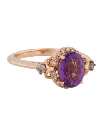 Le Vian 14K Amethyst & Diamond Halo Cocktail Ring
