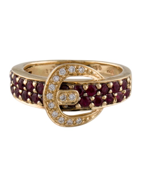 Le Vian 14K Ruby & Diamond Buckle Ring