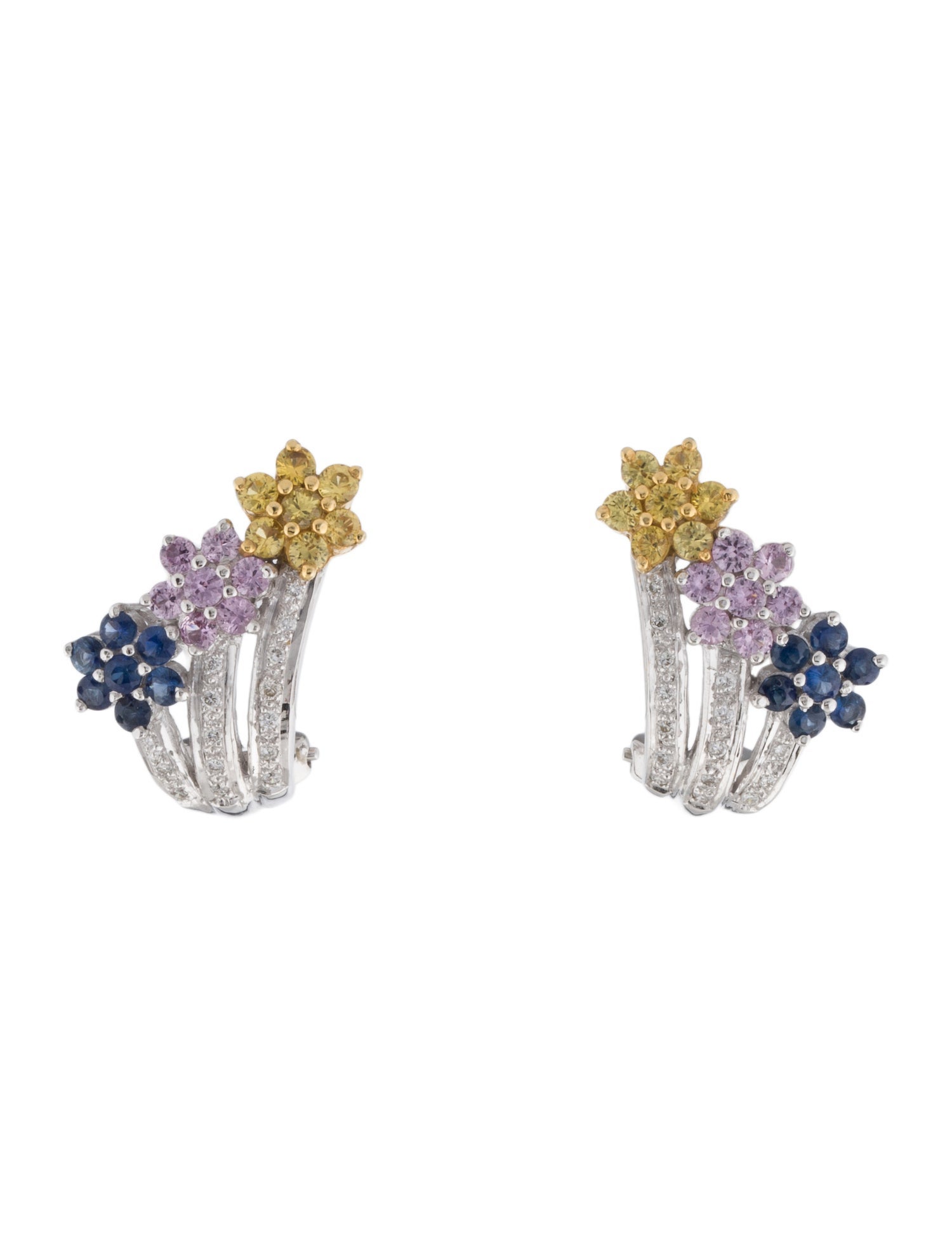 Le Vian 18K 1.47ct Sapphire & Diamond Earclips