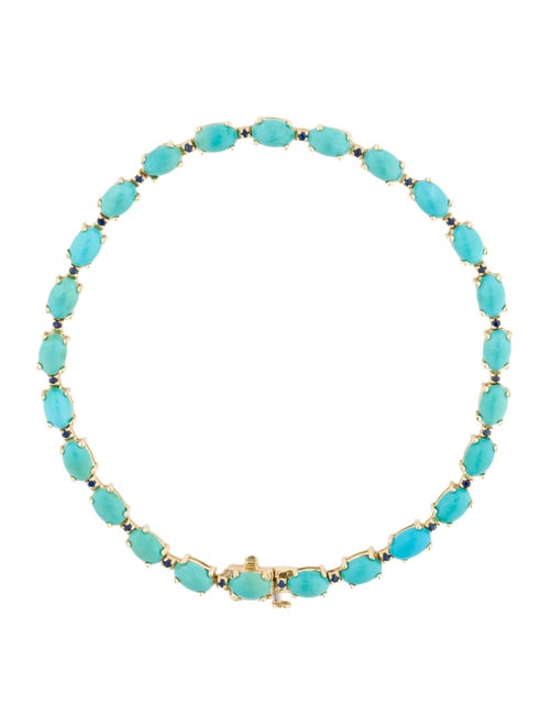 Le Vian 14K 10.25ctw Turquoise & Sapphire Link Bracelet