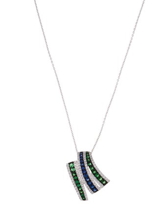 Le Vian 14K Sapphire, Tsavorite Garnet & Diamond Pendant Necklace