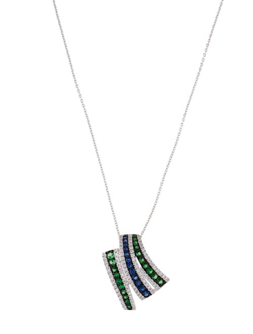 Le Vian 14K Sapphire, Tsavorite Garnet & Diamond Pendant Necklace