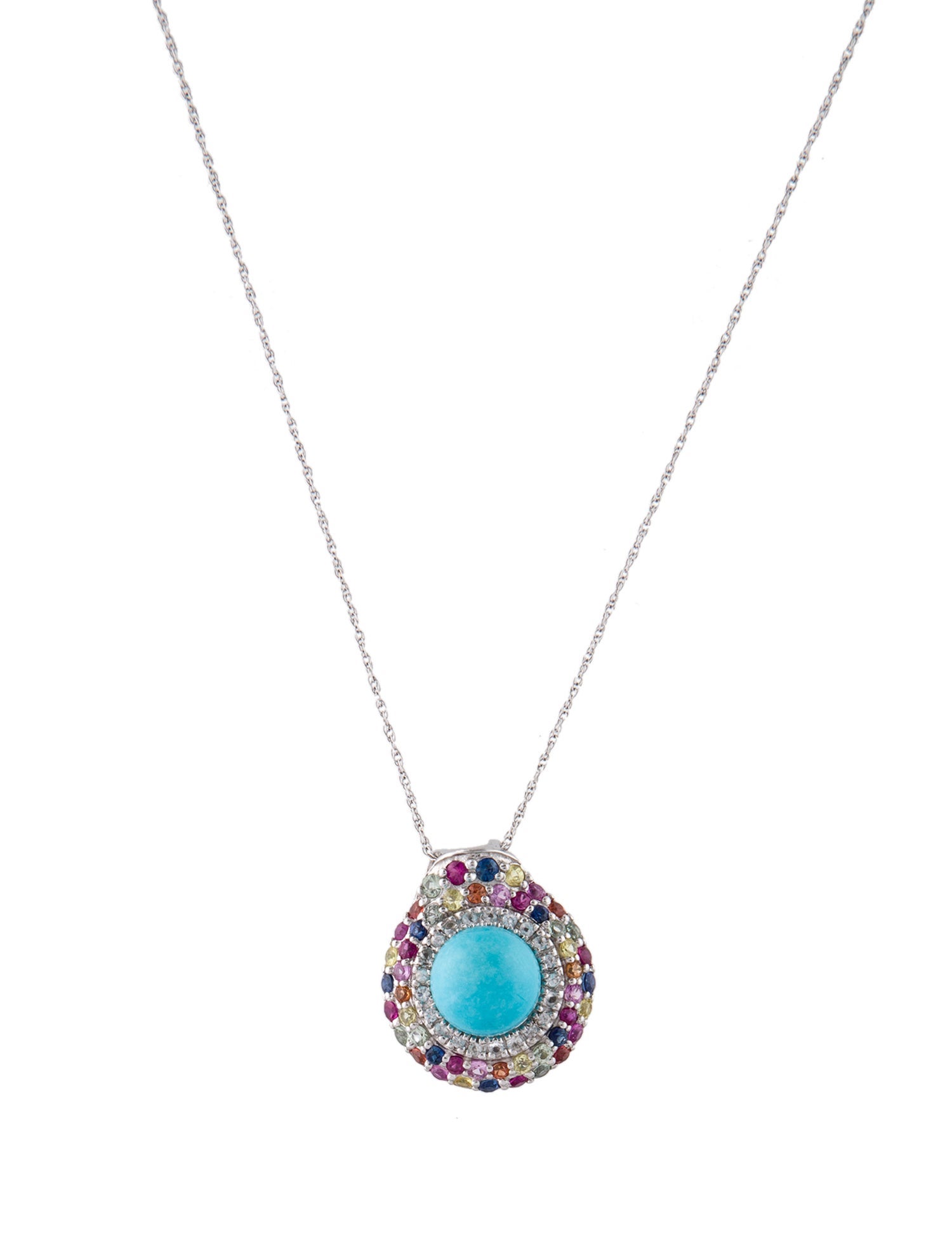 Le Vian 14K Sapphire & Turquoise Pendant Necklace