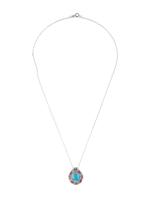 Le Vian 14K Sapphire & Turquoise Pendant Necklace