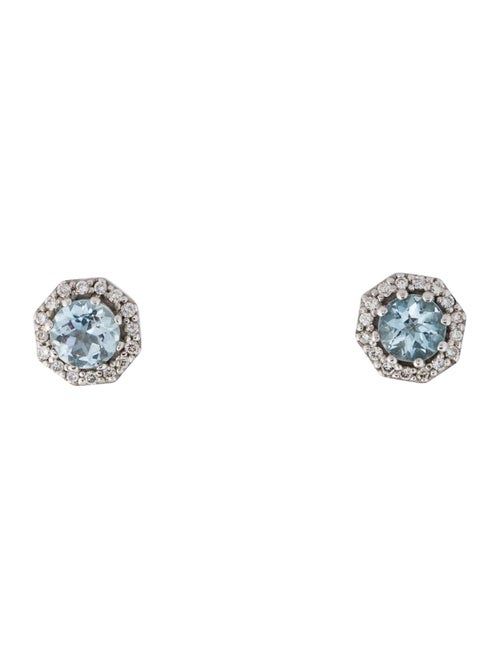 Le Vian 14K Aquamarine & Diamond Stud Earrings