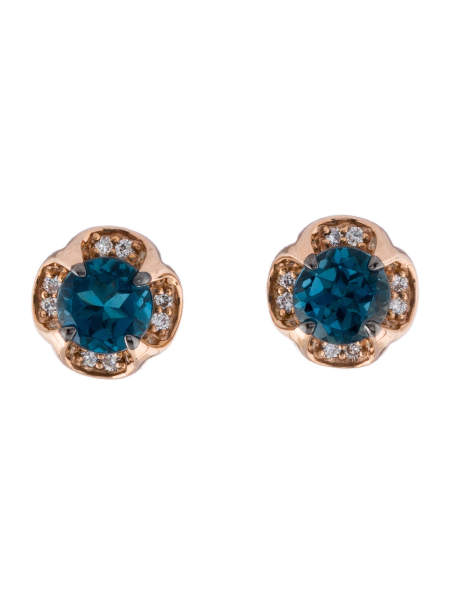 Le Vian 14K Topaz & Diamond Stud Earrings