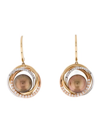 Le Vian 14K Pearl & Diamond Drop Earrings