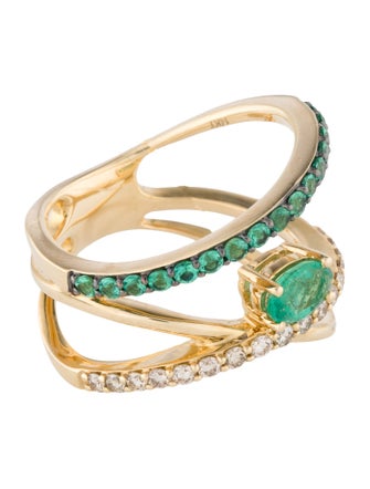 Le Vian 14K Emerald & Diamond Cocktail Ring