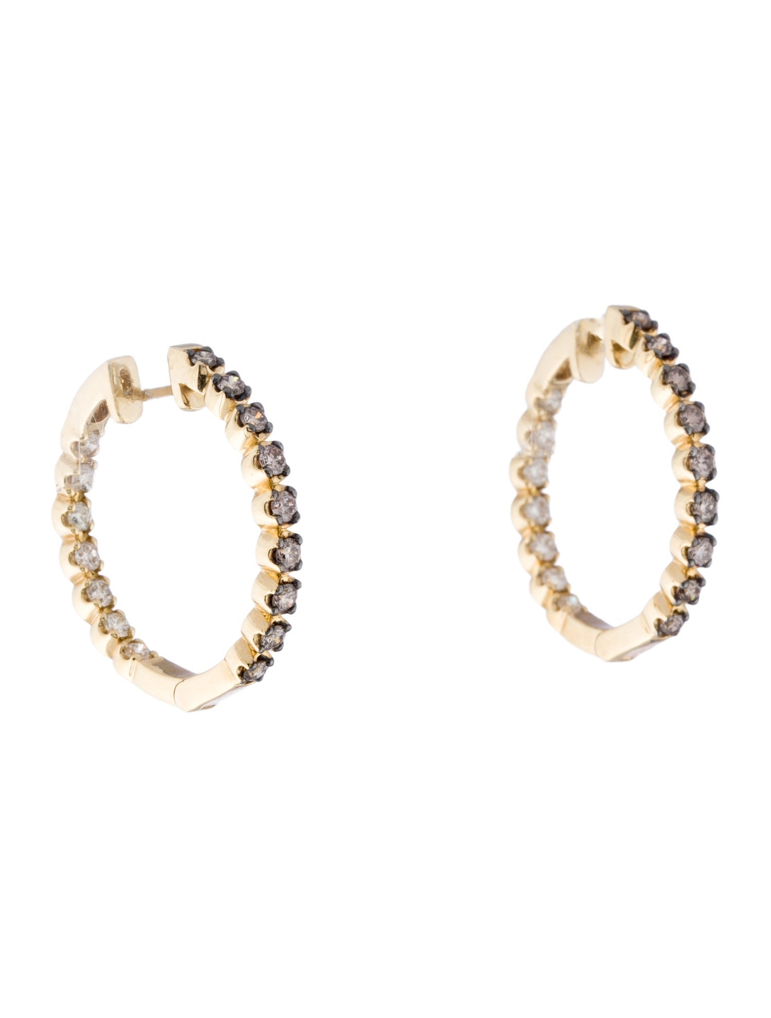 Le Vian 14K 1.00ctw Diamond Inside-Out Hoop Earrings