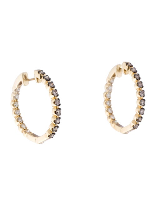 Le Vian 14K 1.00ctw Diamond Inside-Out Hoop Earrings