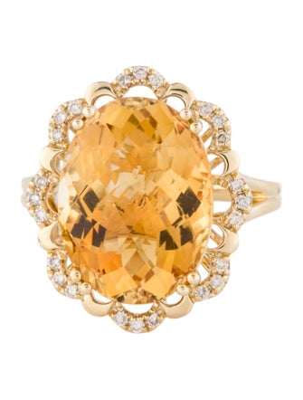Le Vian 14K Citrine & Diamond Cocktail Ring