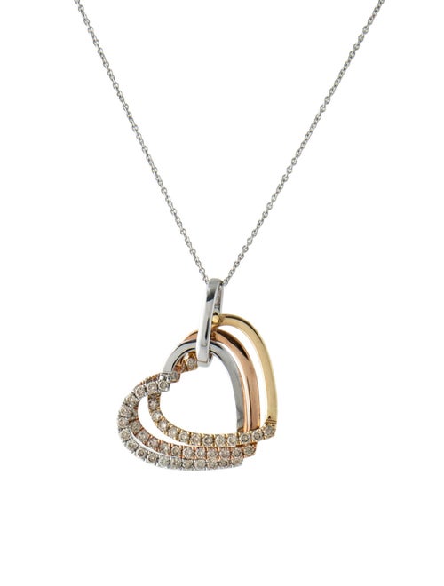 Le Vian 14K Diamond Triple Heart Pendant Necklace