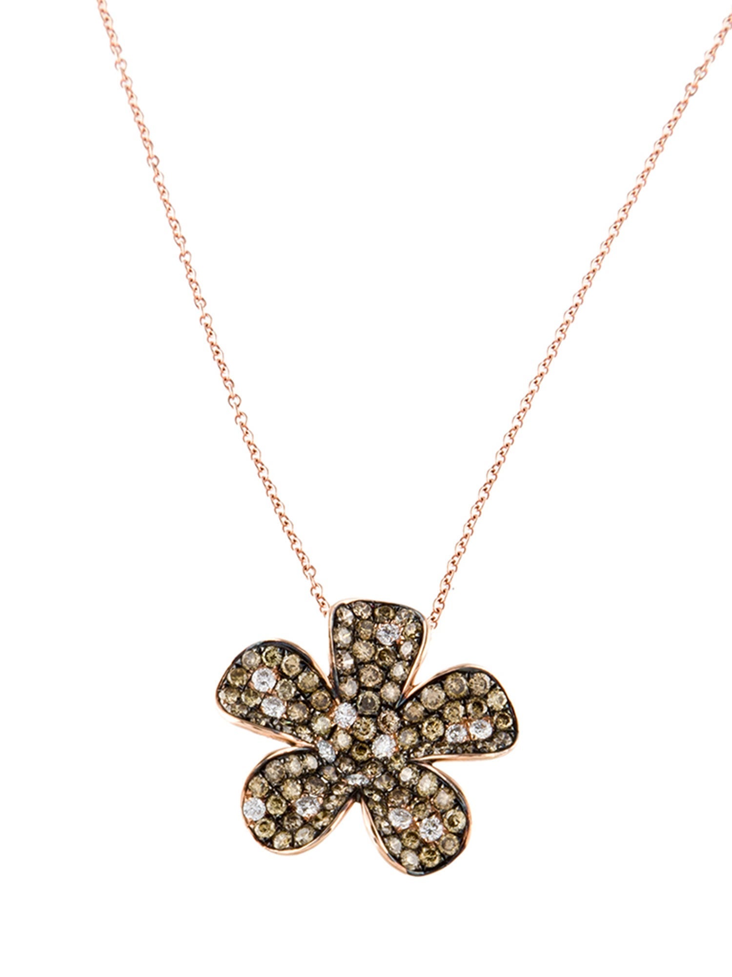 Le Vian 14K 1.43ctw Diamond Flower Pendant Neckalce