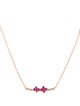 Le Vian 14K Ruby & Diamond Flower Bar Pendant Necklace
