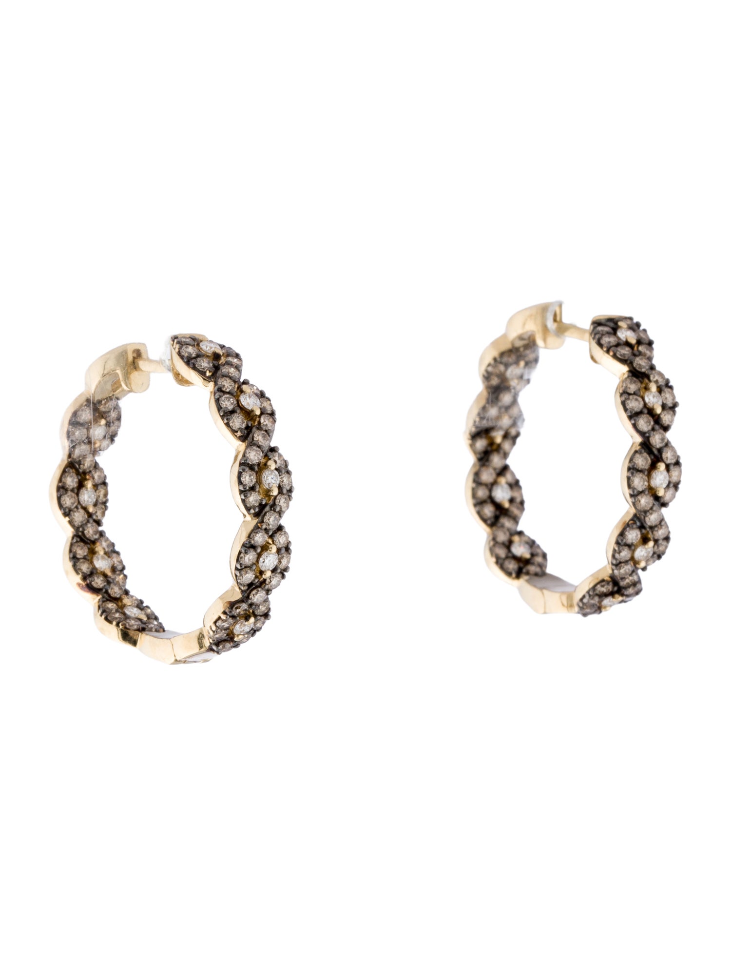 Le Vian 14K 1.57ctw Inside-Out Hoop Earrings