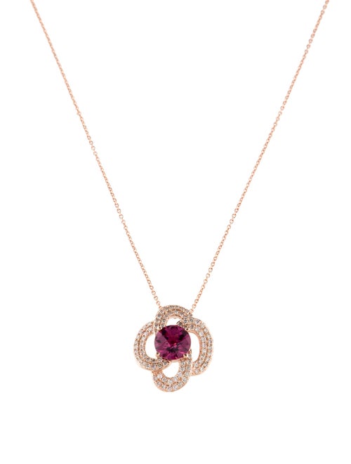 Le Vian 14K Rhodolite & Diamond Pendant Necklace